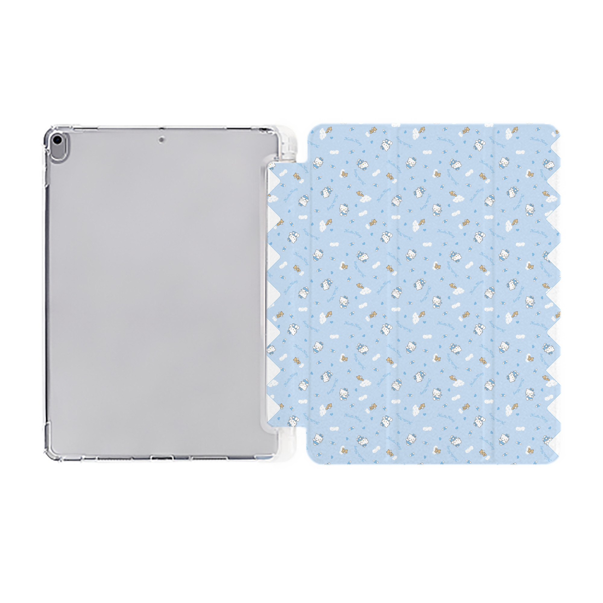 （画像用） Hello Kitty ハローキティ IPad ケース ペン収納付き 三つ折りスタンド PUレザー×シリコン 対応機種9.5/10.5/10.9インチ
